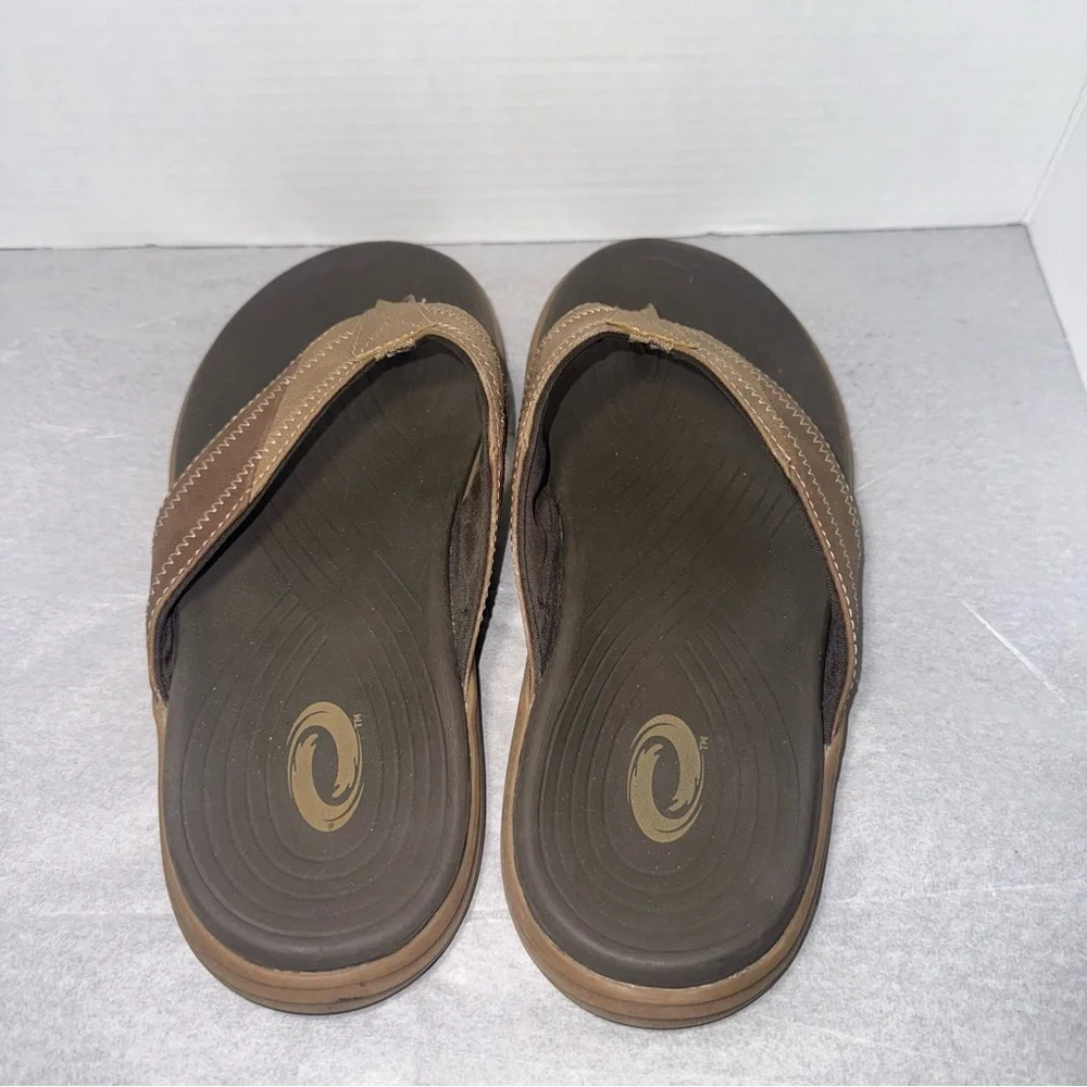 Men’s Brown Flip Flop Sandals Size 9 Casual Comfort Beach